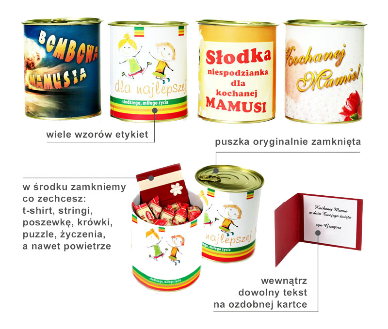 puszki z nadrukiem